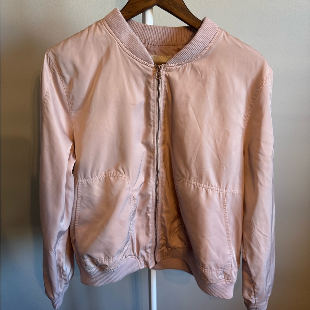 Anthropologie Pink Bomber Jacket - Women’s Large